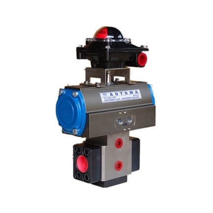 Pneumatic high and low pressure transfer valve